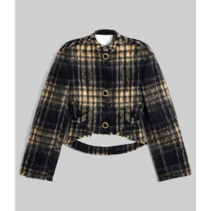 Selena Gomez Plaid Wool Jacket For Women on Sale