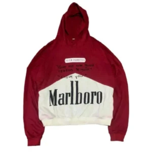 hoodie with malboro text print