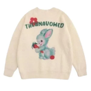 Beige rabbit logo sweater