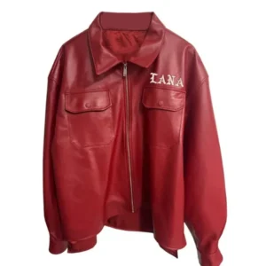 red leather jacket