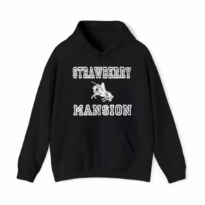 Strawberry Mansion Pullover Black Hoodie