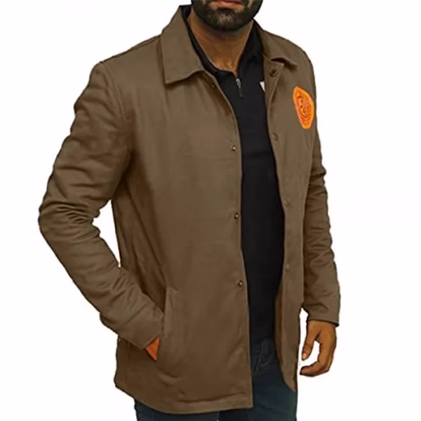 loki variant jacket in brown color