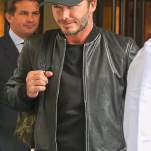 David Beckham Black Bomber Jacket