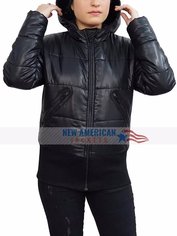 Michelle Keegan Black Puffer Jacket - Image 5