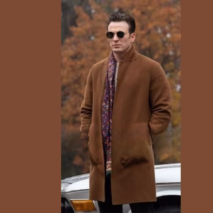 Chris Evans Brown Wool Coat