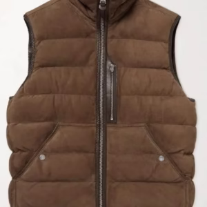 Men’s Brown Shearling Leather Vest