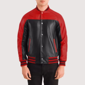 Terrance Black Red Leather Jacket