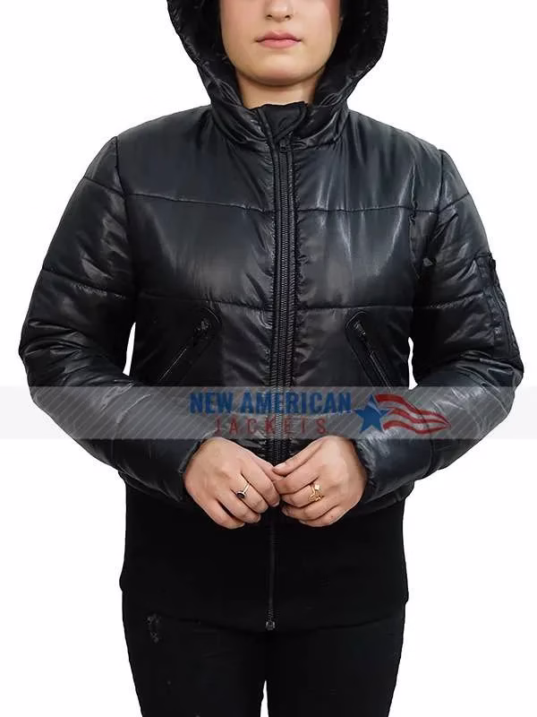 Michelle Keegan Black Puffer Jacket - Image 2