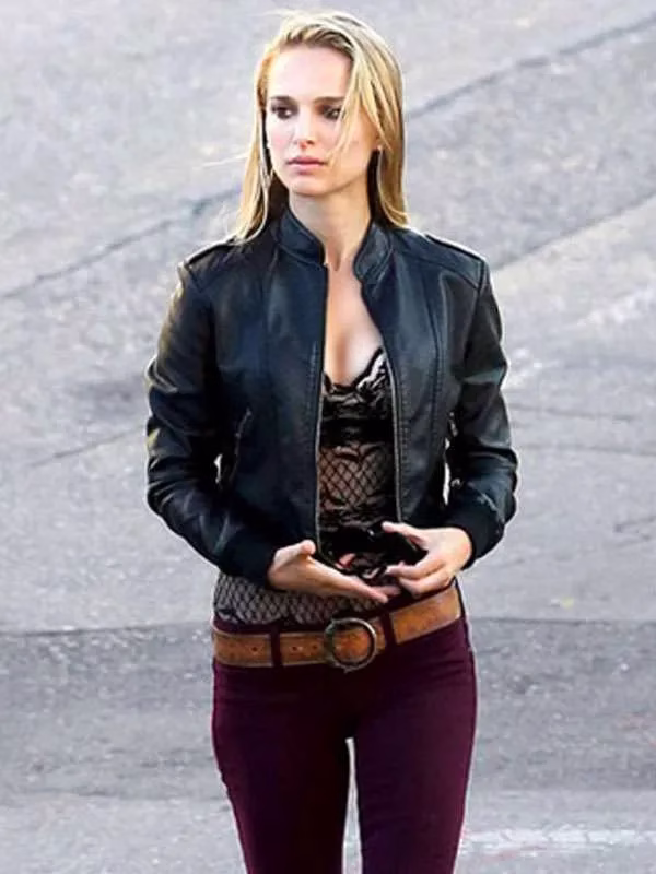 Natalie Portman Black Leather Jacket