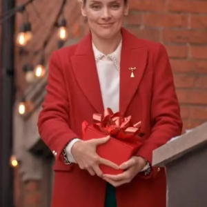 Rachel Skarsten Christmas Charade Red Coat