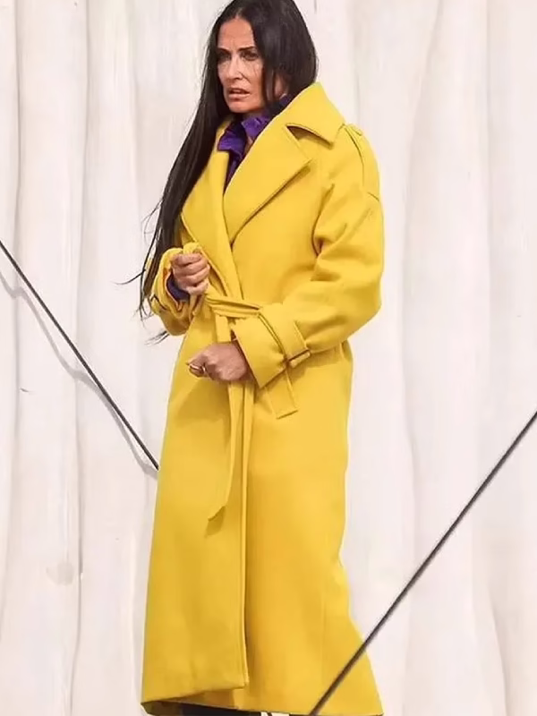 The Substance 2024 Elisabeth Sparkle Yellow Coat - Image 3