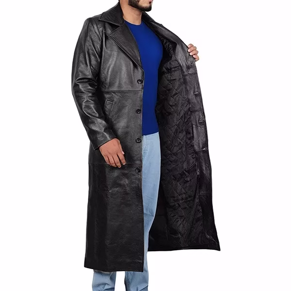 The Undertaker Long Leather Coat - Image 3