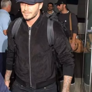 David Beckham Black Suede Jacket