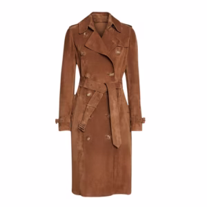 Women’s Brown Suede Trench Coat