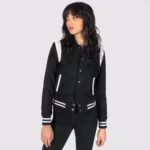 Black And White Men's Varsity Letterman Jacket - Image 3