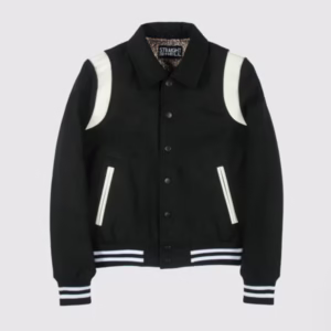 Black And White Men's Varsity Letterman Jacket​