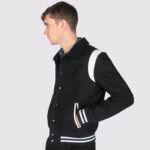 Black And White Men's Varsity Letterman Jacket - Image 8