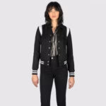 Black And White Men's Varsity Letterman Jacket - Image 6