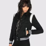 Black And White Men's Varsity Letterman Jacket - Image 4