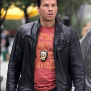 Mark Wahlberg Black Leather Jacket